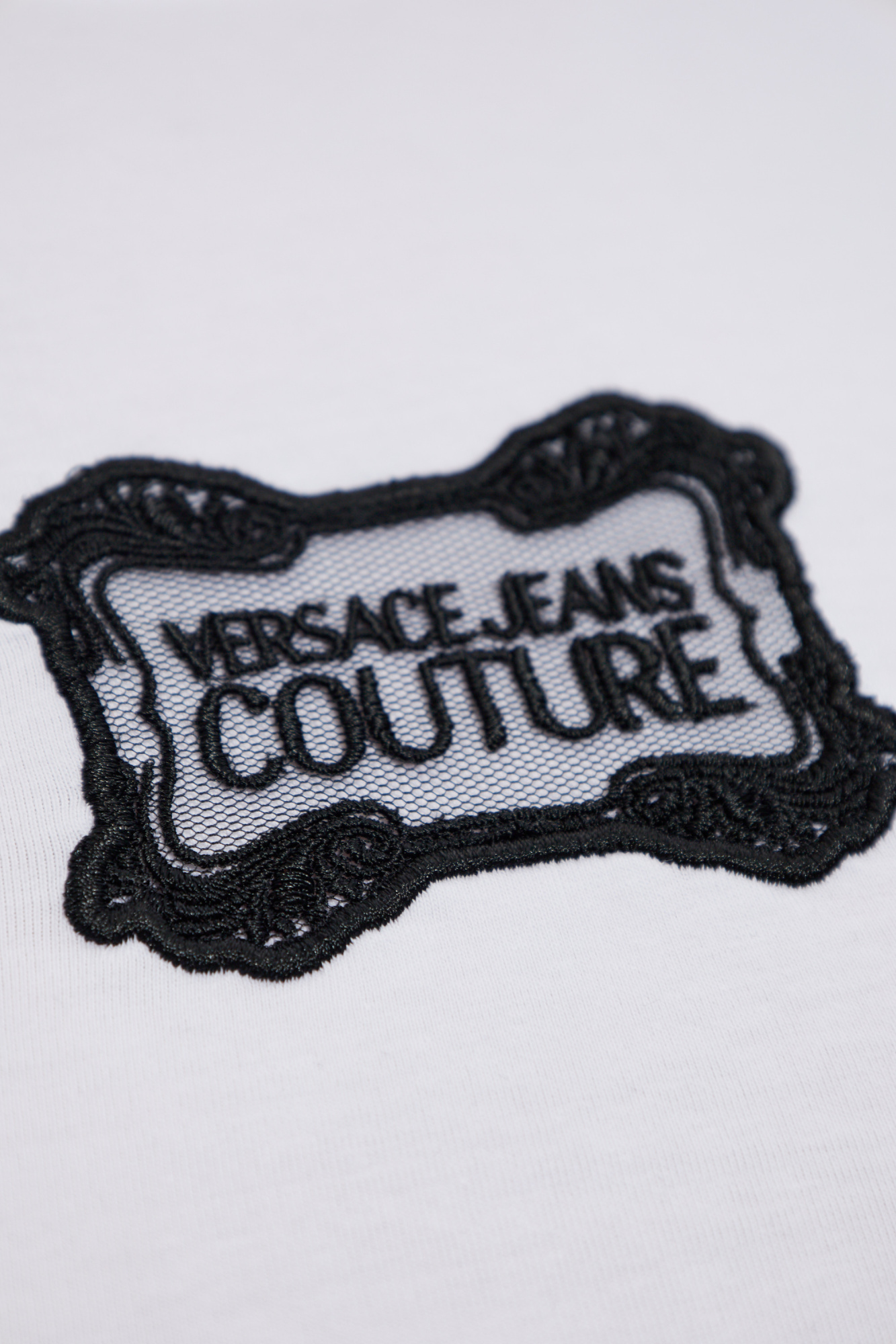 White T-shirt with patch Versace Jeans Couture - Vitkac Italy
